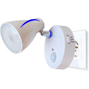 Kalanka-Trango 2635-016 Veilleuse &Agrave; Capteur Led *Milo* Avec D&eacute;tecteur De Mouvement Et Fonction Automatique En Lumi&egrave;re De S&eacute;curit&eacute; Blanche Directe 230v, Lampe &Agrave; Douille, Applique Murale, Lampe De Nuit - Neuf