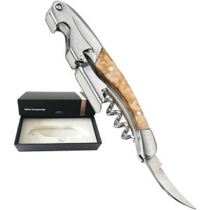Mevronisshop-Tire Bouchon Poign&eacute;e De Palissandre Tire Bouchon De Serveurs, Tout-En-Un Ouvre Bouteille Et Couteau De Papier D'aluminium - Les Meilleurs Accessoires Et Cadeaux De Vin De Barre - Neuf