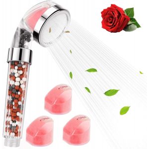 Cap-Ensemble De 3 Recharges De Baumes Pour Pommeaux De Douche - Rafraîchissant, Respectueux De La Peau, Filtres Pour Soins Des Cheveux - Filtre À Vitamine C (Rose) - Neuf