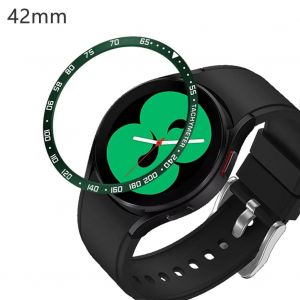 Smartwatch Lunette Anneau Avec &Eacute;chelle Montre Pare-Chocs M&eacute;tal Remplacement Pour Samsung 42mm,Section E Arm&eacute;e Vert Cercle Blanc Mots - Neuf