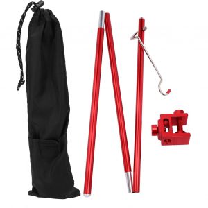 Poteau D'eclairage Pliable Pour Camping En Plein Air, Support D'eclairage Portable En Alliage D'aluminium, Rouge - Neuf