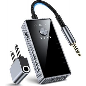 Adaptateur Avion Bluetooth Jack, Transmetteur Récepteur 2 En 1 Pour Tv, Supporte 2 Airpods Ou Casques Avec Aptx, Transmetteur Audio Sans Fil 3,5 Mm Aux Pour Voiture, Enceinte, Chaîne Hifi - Neuf