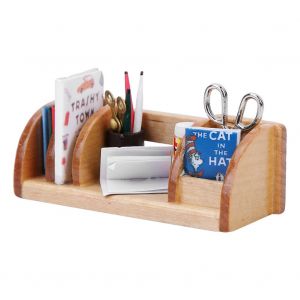 Etagere a livres miniature en bois, ciseaux, modele pour decoration de maison de poupee 1/12 - Neuf