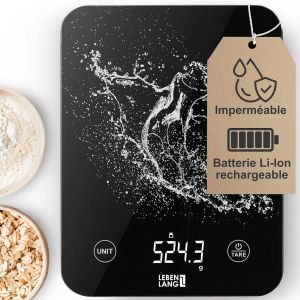Nouvelhorizonstore-Balance De Cuisine &Eacute;lectronique &Eacute;tanche 10 Kg Capacit&eacute; &iquest; Rechargeable Par Usb & Incl. C&acirc;ble De Recharge I Balance Alimentaire Balances Culinaire Pese Aliment Cuisine Kitchen Scale - Neuf