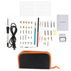 Ensemble de 52 stylos a bois electriques, pyrogravure, fer a souder (prise americaine 110 V) (blanc) - Neuf