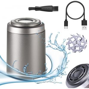 Chenquansarl-Rasoir Electriques Hommes, Electric Shaver Mini Rasoir Électrique Portable, Étanche Rasoir Homme Rasoir Électrique Wet Dry, Pour La Maison, Voyage, Bureau (Couleur Argent) - Neuf
