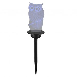 Hjlian Lampe De Jardin Solaire En Forme De Cour, Etanche, 3d, Double Face, Pour Routes, Hibou Nocturne - Neuf