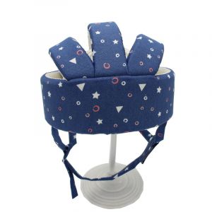 Sécurité De Bébé Chapeau Bébé De La Tête De Protection En Coton Chapeaux Pour Enfant Réglable En Rampant Casque Étoilé Bleu - Neuf