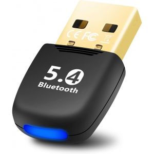 NAERYUTYI-Clé Bluetooth Pour Pc,Adaptateur Bluetooth 5.4 Usb Low Latency,Plug&Play,Récepteur Bluetooth Avec Windows 11/10/8.1/7 Pour Pc Fixe/Ordinateur Portable - Neuf