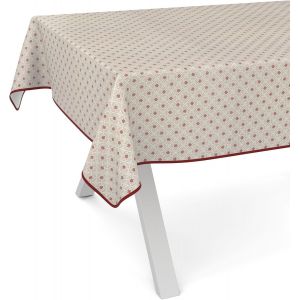SJZG-Nappe En Toile Cir&eacute;e Lavable, Pour Table De Jardin, De Forme Ronde, Ovale Ou Rectangulaire, 180 X 140 Cm, Avec Ourlet (Bord&eacute;e), Rouge Italienne - Neuf