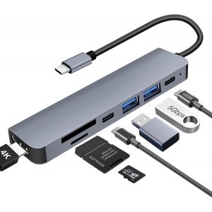 SUBZONAL-Hub USB C HDMI 4K PD 100W Charge,3*USB-A/C Multi Data Ports,Lecteur de Cartes SD/TF 7 en 1 Dock USB-C,Adaptateur Multiport Compatible pour MacBook Pro/Air,iMac,iPhone 16 15 Plus Pro Max,Sams - Neuf