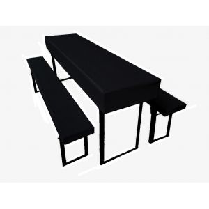 Sjzg-Lot De 3 Coussins Pour Tente &Agrave; Bi&egrave;re Comprenant 1 Nappe Et 2 Housses De Banc - Taille Et Couleurs Au Choix (110 X 60 Cm, Noir) - Neuf