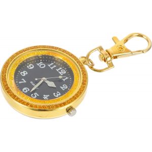 Montre De Poche Watch Montre Gousset Ancienne Oeillères Mousqueton Mini Montre Clip Montre En Alliage Pour Personnes Âgées Regarder Les Chiffres Alliage De Zinc Rose - Neuf