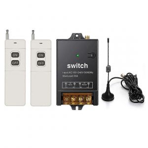 Interrupteur de télécommande sans fil,longue distance de 3000 m,commutateur RF sans fil de relais AC 100-240V / 40A pour l'éclairage de la pompe à eau - Neuf