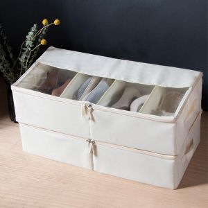 Boîte à chaussures en tissu multifonctionnel divisée,boîte de rangement à domicile avec visibilité et conception de poignée latérale,23,6 x 11,8 x 5,7 pouces Trunks-yu - Neuf