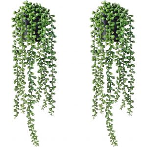 Kalanka-Plante Artificielle En Pot, 2 Plantes Artificielles Suspendues Dans Des Pots, Plantes Artificielles Interieur, Fausse Plante, Plante Tombante Artificielle En Pot Pour Mariage Jardin Balcon - Neuf