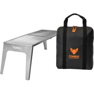 Ulteronixshop-Barbecue pliable XL avec sac - Grille de cuisson mobile &agrave; rabat - Mod&egrave;le extra stable avec grande surface de cuisson de 56 x 24 cm - En acier inoxydable r&eacute;sistant &agrave; la temp&eacute;rature - Fab - Neuf