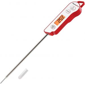 Kal-Tp15 Thermomètre De Cuisine Étanche Avec Sonde Longue Thermomètre Numérique Professionnel De Lecture Instantané Pour Aliments, Liquides Lait, Viande, Barbecue, Nourriture, Pâtisserie - Neuf