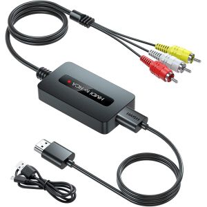 Câble Convertisseur Hdmi Vers Rca Avec Adaptateur - Composite Av Cvbs In/Out Pour Appareils Compatibles - Neuf