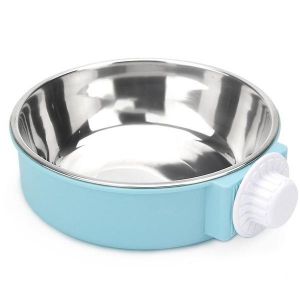 Gamelles Pour Chiens &Agrave; Ajustement S&eacute;curis&eacute; Pour Caisses, Cages Et Enclos - Anti-D&eacute;versement, Facile &Agrave; Nettoyer, Double Compartiment Pour Nourriture Et Eau - Neuf