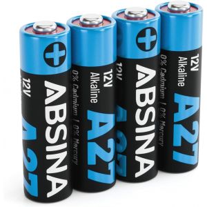 ASON-4X Pile 27A 12V Alkaline Pour Telecommande Portail,Ouvre-Porte De Garage Et Bien Plus-Pile A27 12V Alcaline Mini Étanche Et Durable-Piles A27,Pile 12V 27A,27A 12V Pile,Pile V27A - Neuf