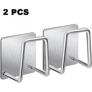Lot De 2 &Eacute;gouttoirs &Agrave; &Eacute;ponge Pour &Eacute;vier De Cuisine, Accessoires En Acier Inoxydable, Cadre &Eacute;tanche, Sans Perforation Collante - Neuf