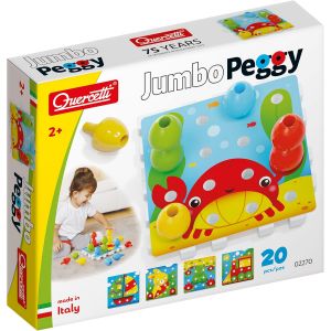 JGD-Jumbo Peggy, 20 pcs, Jeux de Construction et Mosaique Enfant, Jouet Enfant 2 Ans à 5 Ans, Jouets d'Activité et de Développement Montessori, Motricité Fine, Made in Italy - Neuf