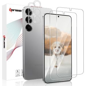 Kal-Lot De 2 + 2 Films De Protection D'&eacute;cran En Verre Blind&eacute; Pour Samsung Galaxy S25 5g, Haute Sensibilit&eacute;, Ultra Transparent, Anti-Rayures, Anti-Traces De Doigts, Sans Bulles D'air Samsung S25 - Neuf