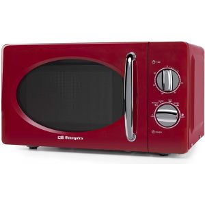 NouvelHorizonstore-MI2020 Four &agrave; micro-ondes, 20 l de capacit&eacute;, 6 niveaux de fonctionnement, minuterie jusqu&iquest;&agrave; 30 min, mod&egrave;le vintage, 700 W, acier, rouge - Neuf