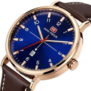 Mini Focus Business Men Analogique &Eacute;tanche Bracelet Cuir Quartz Montre (Bleu + Rose + Marron) - Neuf