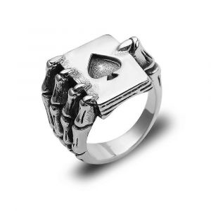Ring Poker Claw Men Stainless Steel Engagement Hip Hop Ring - Neuf