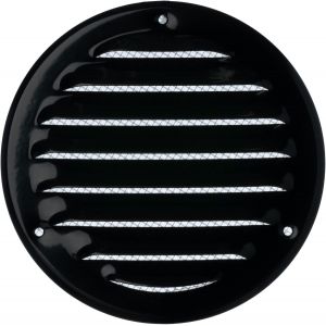 KALANKA-Ø 100mm Noir Métal Grille de Ventilation - Grille D'aération avec Moustiquaire - Neuf