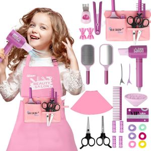 ERYI-Ensemble De Salon De Beauté Pour Filles,Jouets De Salon De Coiffure Pour Filles,Mode Jeu De Simulation De Coiffeur Avec Sèche-Cheveux,Pour 3 Ans Plus Enfants,Cadeau Pour Filles - Neuf