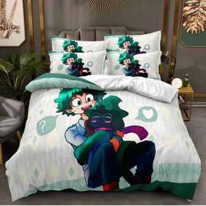 Parure De Lit Hero Academia, Housse De Couette Confortable Pour Lit Simple, Double, Queen Size, Twin, Full Size - Neuf