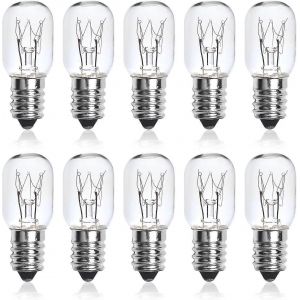 Paquet De 10 25w Ses E14 Petites Ampoules De Lampe Pygm&eacute;e &Agrave; Vis Edison,Ampoule De Four &Agrave; Incandescence Transparente T22 Dimmable Ampoule De Lampe De Sel De L'himalaya Ampoule D'appareil Pour M - Neuf