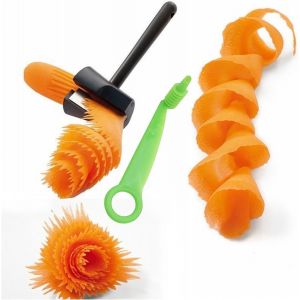 Culinavog Vegetable Spiralizer with Spiral Screw Slicer,Stainless Steel Vegetable Pencil Sharpener,Black Flower Shaped Vegetable Cutter for Carrots,Cucumbers,Zucchini - Neuf