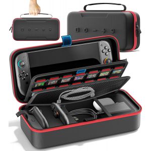 Pour Switch 2 & Switch Original & Switch Oled Grand Sac De Rangement Anti-Rayures &Eacute;tanche Mallette De Voyage Pour Nintendo Switch,Black - Neuf