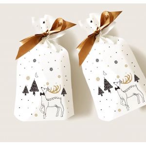 Paquet de 50pcs en Plastique de Sacs Traitent avec des Arcs, Cordon de serrage Cadeau - Neuf