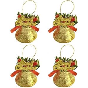 Pack de 4 Mini No&euml;l des Arcs avec des Cloches, pour les Arbres de No&euml;l, D&eacute;coration de Partie des Fournitures, D&eacute;cor &agrave; la Maison, Arbre de No&euml;l Suspendus Accessoires (Or) - Neuf