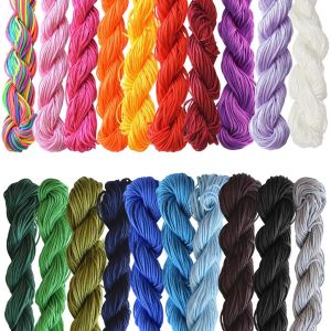 Sjzg-20 Pi&egrave;ces 1mm Cordon En Nylon De Soie Fil Bracelet Nylon, 25 M&egrave;tres Chaque Paquet De Fil De Nylon, Pour Collier Tress&eacute; Bracelet Perles Accessoire De Fabrication De Bijoux (20 Couleurs) - Neuf