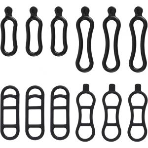 12 Pièces Bande De Silicone Pour Vélo,Anneaux En Caoutchouc Extensibles,Support Élastique Pour Lampe De Poche Led,Bande De Fixation Pour Guidon (Noir) - Neuf