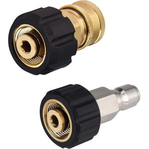 Ensemble d'adaptateurs de tuyau de nettoyeur haute pression M22 à 3/8 tuyau de laveuse électrique à connexion rapide,5000 psi - Neuf