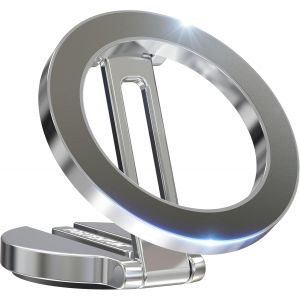 Tianyi-Support T&eacute;l&eacute;phone Voiture Magsafe Pliable U2013 Fixation Par Aimant (20x N52) Et Rotation &Agrave; 360&deg; U2013 Pour Tableau De Bord Bureau Ou Autres Surfaces - Silver - Neuf