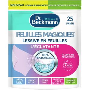 Lessive en feuilles L'?CLATANTE | Format pr&iquest;&iquest;-dos&iquest;&iquest;, pratique et l&iquest;&iquest;ger | 100% hydrosoluble, facile &iquest;&iquest; utiliser et ranger | 25 feuilles - Neuf
