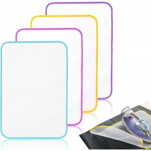 MEVRONISSHOP-Lot de 4 coussins de repassage en maille, protection contre les tissus d&eacute;licats, tissu en maille, r&eacute;sistant &agrave; la chaleur jusqu'&agrave; 200 &deg;C, convient pour le fer &agrave; vapeur, couleur al&eacute;atoire, - Neuf