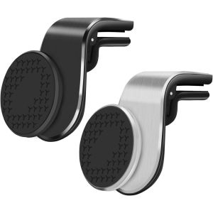 Kal-Lot De 2 Support Téléphone Voiture Magnétique,Porte Téléphone Magnetique Portable,Aimant Téléphone Voiture Support Grille Aeration Support Magnétique Rotatif À 360° Pour Iphone Huawei - Neuf