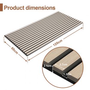 Panneau tasseau MDF Rev&ecirc;tement mural naturel Panneau mural acoustique moderne en placage bois et feutre 2x 120x60x2.1cm Ch&ecirc;ne - Neuf