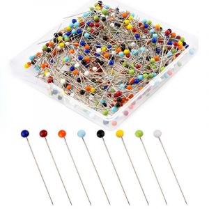 500 Pièces De 38 Mm/4 Mm De Verre De La Tête, Épingles De Couture Coudre, Des Épingles À Tête Ronde Couture Pin Couleur Mixte Pour La Mercerie, Patchwork, De La Couture Et De L'artisanat - Neuf