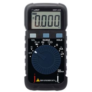 Multim&egrave;tre digital compact - CAT III 300V / CAT II 600V - mesure tension/courant AC-DC, r&eacute;sistance, capacit&eacute;, fr&eacute;quence Limit LIMIT DMP220 - Neuf