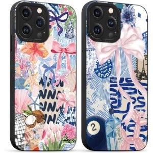 Maa-2 Pièces Coque Pour Iphone 14 Pro Max 6,7'', Etui Silicone Avec Noeud Papillon Collage Aesthetic Motif Design, Caméra De Protection Case Antichoc Housse Étui Souple Fine Tpu Pour Fille Femme - Neuf